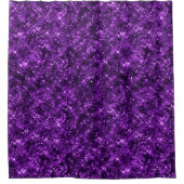 Shimmering Ocean Glamor Paarse Glitter Douchegordijn (Voorkant)