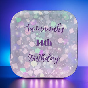 Shimmering Pastel Verjaardag Party Borden Design Papieren Bordje