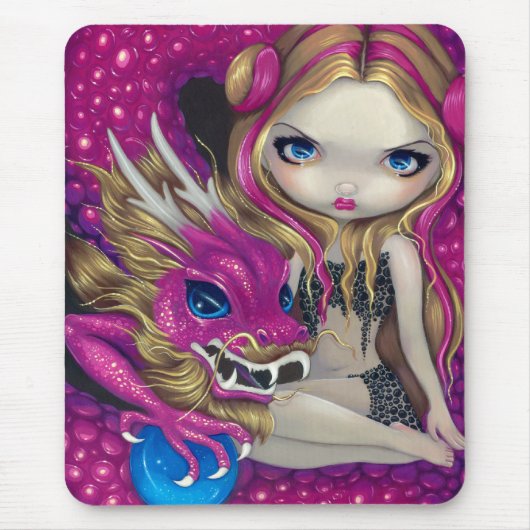 "Shimmering Pink Dragon" Mousepad Muismat (Voorkant)