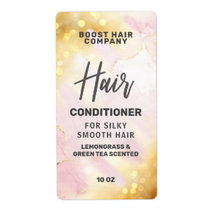  Shimmering Pink Gold Hair Product Labels