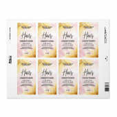  Shimmering Pink Gold Hair Product Labels (Full Sheet)
