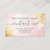  Shimmering Pink Gold Spray Tanning Service Visitekaartje (Achterkant)