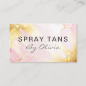 Shimmering Pink Gold Spray Tanning Service Visitekaartje (Voorkant)
