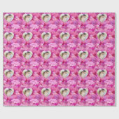 Shimmering Pink Hearts Custom Photo Cadeaupapier (Vlak)