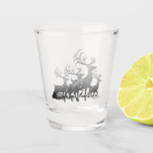 Shimmering Reindeers shot glass Glas (Voorkant)