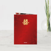 Shimmering rood goud foto Chinese bruiloft Bedankkaart (Achterkant)