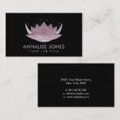 Shimmering Roos Silver Lotus en Moon Visitekaartje (Voorkant / Achterkant)