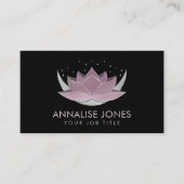 Shimmering Roos Silver Lotus en Moon Visitekaartje (Voorkant)