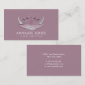 Shimmering Roos Silver Lotus en Moon Visitekaartje (Voorkant / Achterkant)