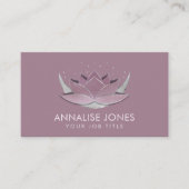 Shimmering Roos Silver Lotus en Moon Visitekaartje (Voorkant)