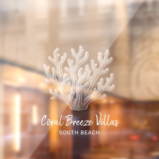 Shimmering Sea Coral Silhouette Window Cling Raamsticker (Vel 2)