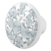 "Shimmering Sea Turtles" | Modern Silver Coastal Keramische Knop (Rechts)