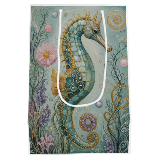 Shimmering Seahorse Sanctuary Medium Cadeauzakje (Achterkant)