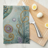 Shimmering Seahorse Sanctuary Theedoek (Quarter Fold)