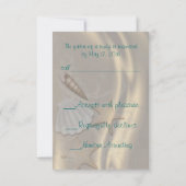 Shimmering Seashell Blauwgroen Beach Rsvp Uitnodig (Achterkant)