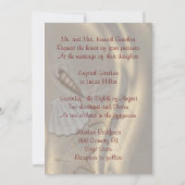 Shimmering Seashell Red Beach Wedding Invitation Kaart (Achterkant)