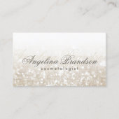 Shimmering Silver Cosmetoloog Damask Light Kaart Visitekaartje (Voorkant)
