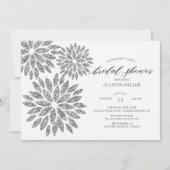 Shimmering Silver Dahlias Vrijgezellenfeest Kaart (Voorkant)