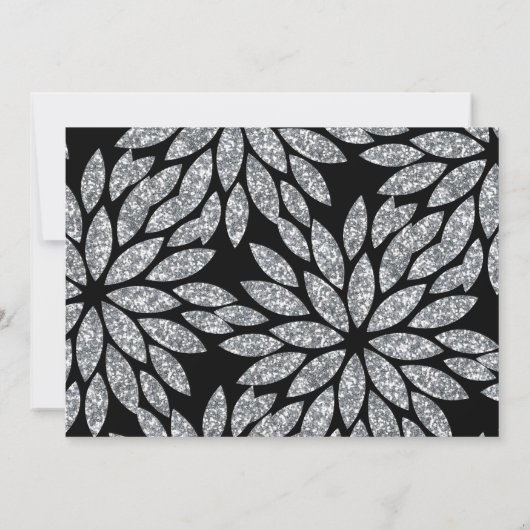 Shimmering Silver Dahlias Vrijgezellenfeest Kaart (Achterkant)