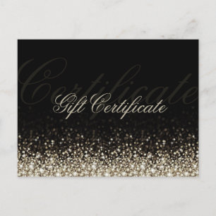 Shimmering Silver Glitter Black Cadeaubon Briefkaart