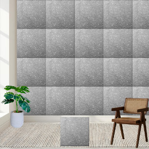 Shimmering Silver Glitter Keramische Tegel Tegeltje
