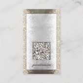 Shimmering Silver Gold Glitter Earring Display Visitekaartje (Achterkant)