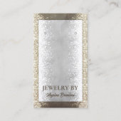 Shimmering Silver Gold Glitter Earring Display Visitekaartje (Voorkant)