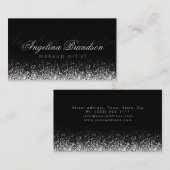 Shimmering Silver Light Make-up Damask Black Kaart Visitekaartje (Voorkant / Achterkant)