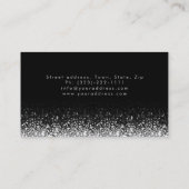 Shimmering Silver Light Make-up Damask Black Kaart Visitekaartje (Achterkant)