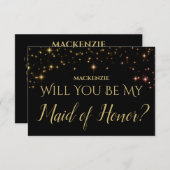 Shimmering Sparkle, je wordt mijn bruidsmeisje RSVP Kaartje (Voorkant / Achterkant)