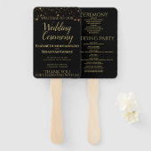 Shimmering Sparkles Bruiloft Fans met Programma Handwaaier (Voorkant en achterkant)