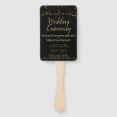 Shimmering Sparkles Bruiloft Fans met Programma Handwaaier (Voorkant)
