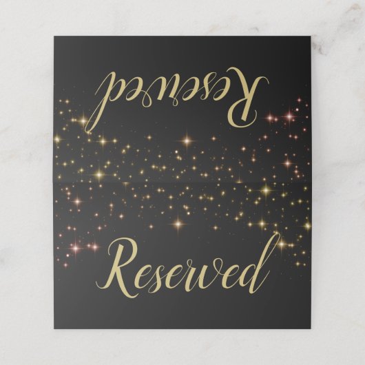 Shimmering Sparkles Bruiloft Gereserveerde Plaats Plaatskaartje (Buitenkant ongevouwen)