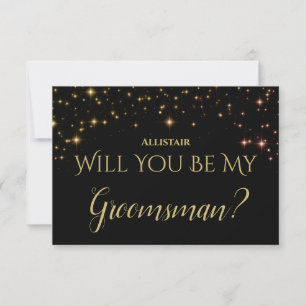 Shimmering Sparkles Wil je mijn Groomsman zijn? RSVP Kaartje