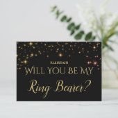 Shimmering Sparkles Wil je mijn Ring Bearer zijn? RSVP Kaartje (Staand voorkant)