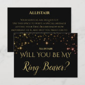 Shimmering Sparkles Wil je mijn Ring Bearer zijn? RSVP Kaartje (Voorkant / Achterkant)