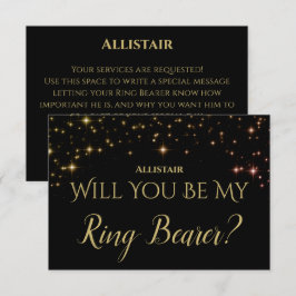 Shimmering Sparkles Wil je mijn Ring Bearer zijn? RSVP Kaartje