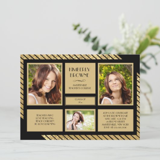 Shimmering Stripes Fotouitnodiging Kaart (Staand voorkant)