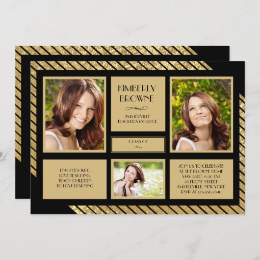 Shimmering Stripes Fotouitnodiging Kaart (Voorkant / Achterkant)