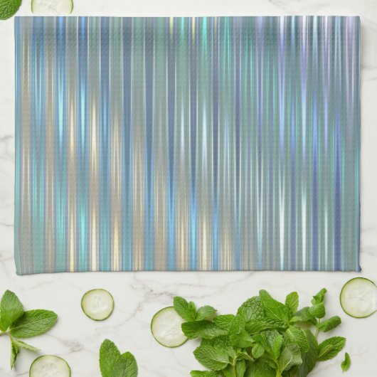 Shimmering Stripes - Meerkleurig Abstract patroon Theedoek (Gevouwen)