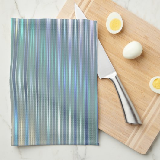 Shimmering Stripes - Meerkleurig Abstract patroon Theedoek (Quarter Fold)