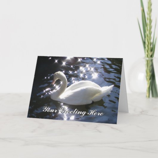 Shimmering Swan Wenskaart Kaart (Voorkant)