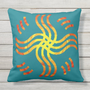 Shimmering Tribal Sun Buitenkussen