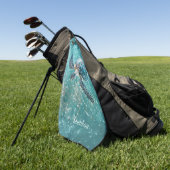 Shimmering Turquoise Sea Turtle | Coastal Golfhanddoek (Groen)