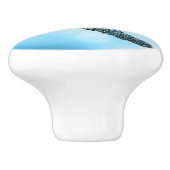 Shimmering Turquoise Sea Turtle | Coastal Keramische Knop (Zijkant)