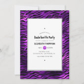 Shimmering Violet Tiger Stripes Bachelorette Party Kaart (Voorkant)