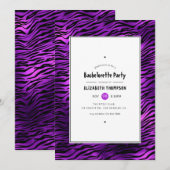 Shimmering Violet Tiger Stripes Bachelorette Party Kaart (Voorkant / Achterkant)