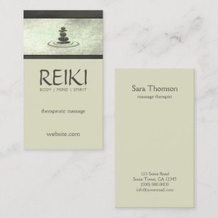 Shimmering Zen Stones Reiki Massage Therapist Visitekaartje