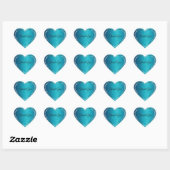 Shimmery Blauwgroen met Glitter Initialen Schattig Hart Sticker (Vel)