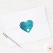 Shimmery Blauwgroen met Logo Initialen Glitter Dan Hart Sticker (Envelop)